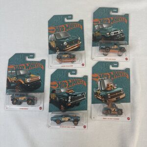 Hot Wheels 56th ANNIVERSARY Lot Of 5 2024 Green & Gold SILVERADO Honda TOYOTA